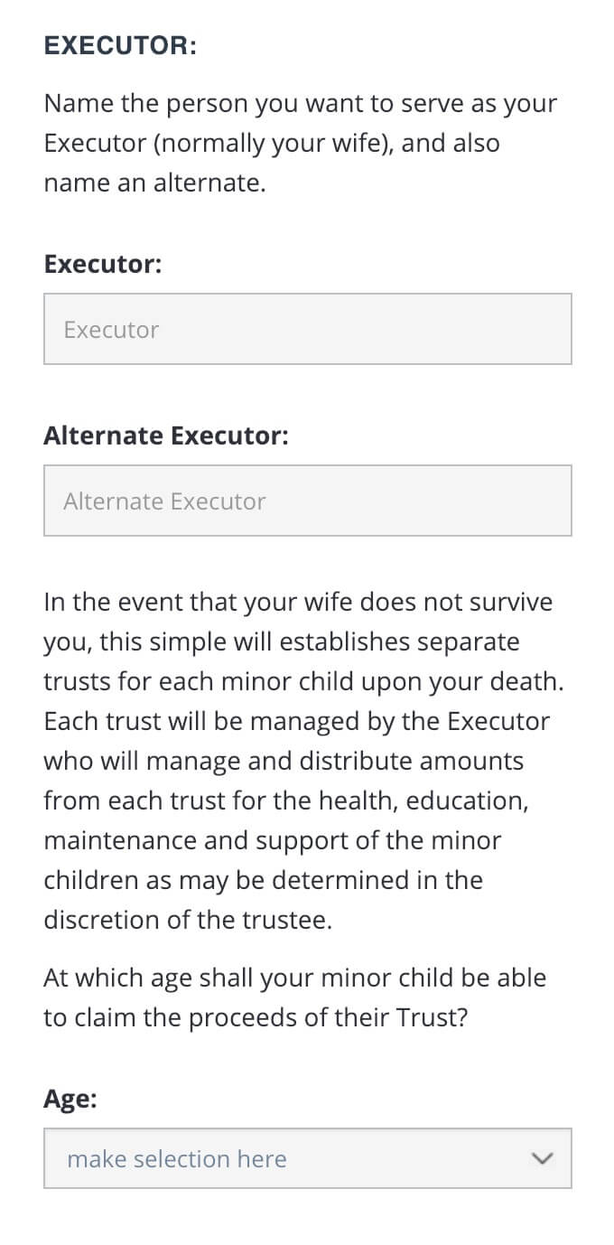 Step 6, name your two executors.